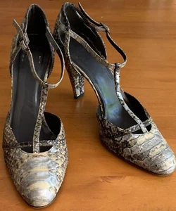 Stuart Weitzman Multicolored Silver Strappy Python Size 9 - Picture 1 of 12