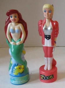 Vintage Little Mermaid & Barbie and the Rockers Shampoo Bottle Figures Disney - Picture 1 of 12
