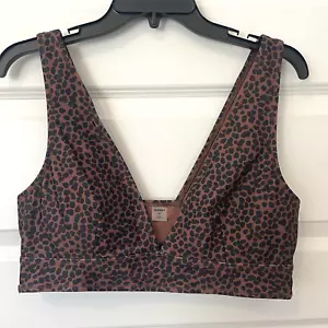 Old Navy Womens V-Neck Longline Plunge Bikini Animal Print Swim Top Size XL - Picture 1 of 7