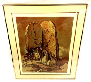 Hand Signed Samuel Bak Numbered 1/150 Hebrew Village Commandments Print Art - Picture 1 of 12