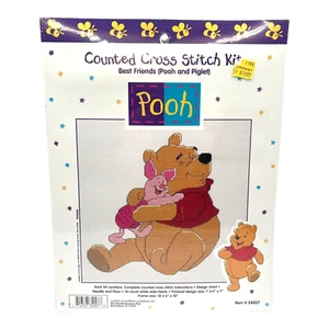 Winnie the Pooh Counted Cross Stitch Kit Best Friends Pooh Piglet Nursery NEW - Picture 1 of 4