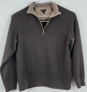 Van Heusen Mens Long Sleeve Pullover 1/2 Zip Sweater Size L Brown/Tan - Picture 1 of 9