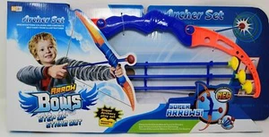 Boys Bow & Arrow Set Archery - 3 Suction Cup Arrows Playset Toy - Picture 1 of 5