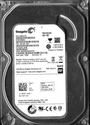 Seagate ST500DM002 500GB Sata Hard Drive P/N: 1BD142-500 F/W: KC45   TK - Image 1 of 2
