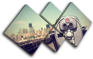 Manhatten  Binocular Architecture MULTI CANVAS WALL ART Picture Print VA - Picture 1 of 1