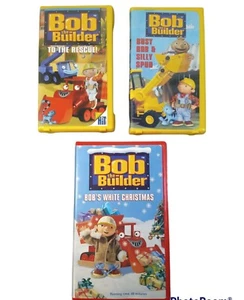 VHS Bob the Builder Lot 3 VTG Bob's White Christmas To The Rescue Bob & Silly - Picture 1 of 7