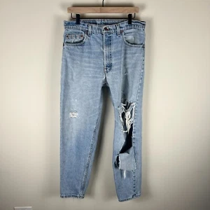 Vintage Levi's 550 Relaxed Fit Tapered Leg Light Wash Jeans 34x30 Fit 32x30 - Bild 1 von 24