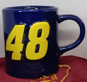 NASCAR Jimmie Johnson #48 3D 12 Unzen Kaffeebecher Blau & Gelb Signature Racing - Bild 1 von 4