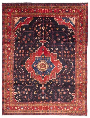 6英尺6英寸x8英尺6英寸复古手工打结小地毯传统东方羊毛地毯 — 第 1/4 张图片