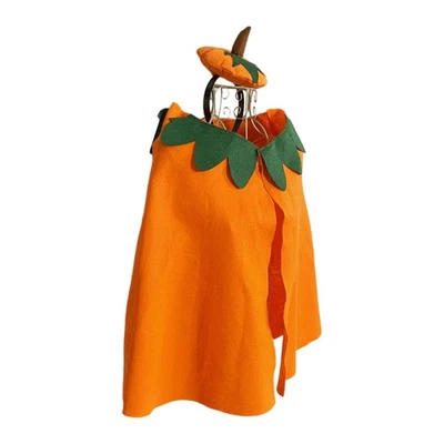 Children Pumpkin Cloak Fancy Dress Outfit for Birthday Pretend Play Festival - Image 1 of 4