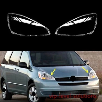 Par de cubiertas transparentes para lentes de faros + pegamento sellador para Toyota Sienna 2004-2005 Foto 1 de 4