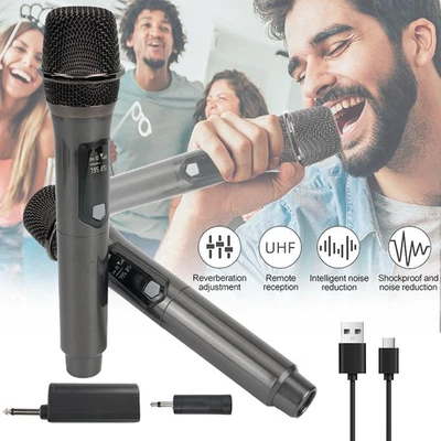 2X Mikrofon kabellos drahtloses Funkmikrofon Microphone Handmikrofon Bluetooth - Bild 1 von 4