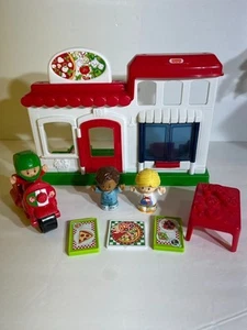 Fisher Price Little People We Deliver Pizza Playset Italian Set Driver Diner - Picture 1 of 14