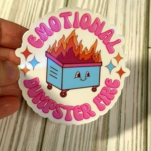 Emotionaler Müllcontainer Feuer Vinyl Aufkleber 3" wasserdicht - Bild 1 von 2