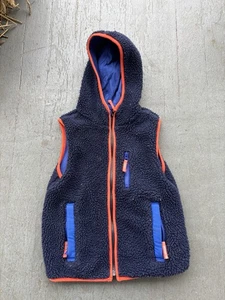 Chaleco con Capucha de Vellón Mini Boden Niñas Talla 6-7 Azul Cremallera Completa Acogedor Suave - Imagen 1 de 3