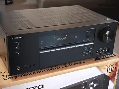 ONKYO TX-SR444 AV 7.1 Dolby Atmos Receiver Bluetooth 3D 4K UHD DTS HD AccuEQ ARC - Bild 1 von 4