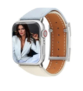 Apple Watch Band Leather NEW Blue - Photo 1 sur 5