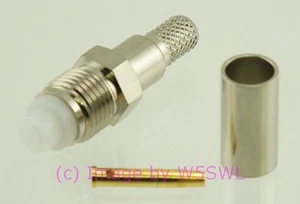 FME Female Crimp Coax Connector RG-58 2PK by W5SWL  - Picture 1 of 1