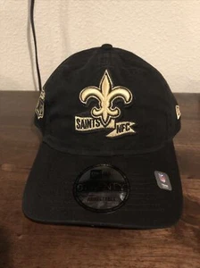 New Era 9Twenty New Orleans Saints Black Adjustable Hat Cap One Size NWT - Picture 1 of 6