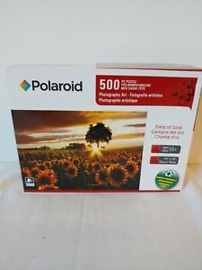 Polaroid "Fields of Gold" Sunflowers 500 Piece Jigsaw Puzzle 14"×18"