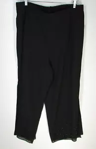 Onyx Nite Vestito Pantalone Donna Tg 3X-4X o 24W-26W Perline Organza Nero Spacchi Alti - Foto 1 di 9
