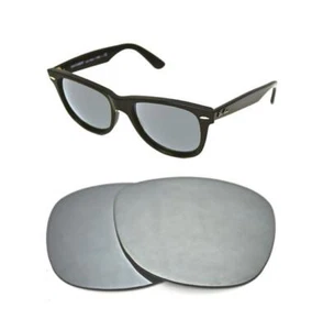 NEW POLARIZED CUSTOM SILVER ICE LENS FIT RAY BAN WAYFARER 2140 50mm SUNGLASSES - Picture 1 of 6