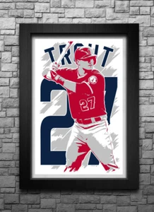 MIKE TROUT art print/poster LOS ANGELES ANGELS FREE S&H! JERSEY B2G2 - Picture 1 of 6