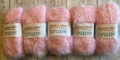 5  Moda-Dea Dream Yarn Waterlily Pink 3701 #4 Weight Nylon Acrylic 93 Yards Each - Image 1 of 3