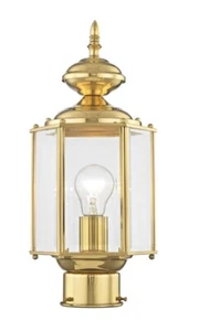 LIVEX LIGHTING 2117-02 Outdoor Basics 1 Light Polished Brass Ou - Picture 1 of 2
