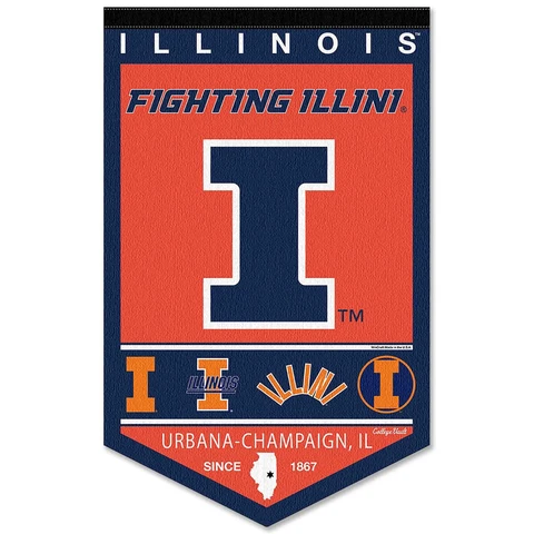 Illinois Fighting Illini Heritage Logo History Banner Pennant Cover