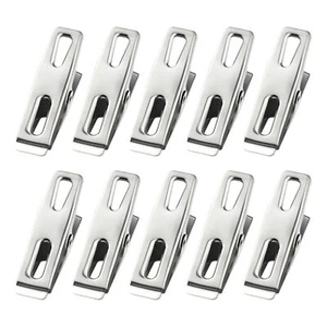 Metal Clothes Pins Kitchen Sealing Clips Set Of 10 Stainless Strong - Picture 1 of 12