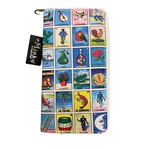 Mexican Loteria Bingo Collage Zip Around Wallet - Picture 1 of 7