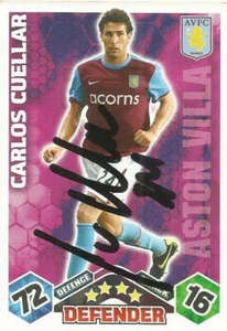 CARLOS CUELLAR SIGNED ASTON VILLA 2009/2010 MATCH ATTAX TRADING CARD+COA - Picture 1 of 1