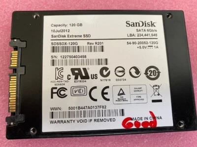 SanDisk Extreme SSD 120GB SATA 6Gb/s SDSSDX-120G 2.5" Solid State Drive - Image 1 of 2