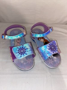 DISNEY FROZEN II ANNA ELSA Girls Adjustable Sandals Girl’s Sz. 10 US - Picture 1 of 11