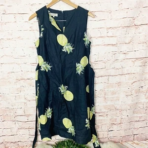 Hobbs London Amafli Linen Tie Pineapple Dress Womens Size 6 - Picture 1 of 6
