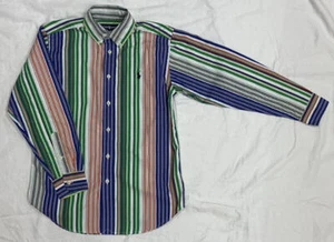 Ralph Lauren Boys Multi Stripe Button Down Collared Shirt Size M 10/12 - Picture 1 of 6