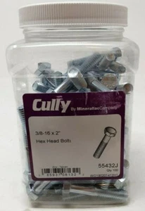 Minerallac 55432J 3/8-16 X 2" Zp Hex Head Bolt - Qty: 100 - Picture 1 of 2