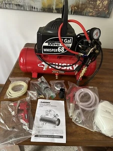 HUSKY 2 GALLON PORTABLE AIR COMPRESSOR & BONUS 4 TOOL KITS - Picture 1 of 15