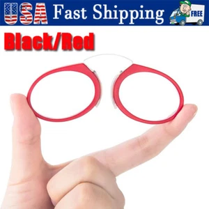 Mini Clip Nasensteg Lesebrille tragbare Presbyopiebrille mit Etui NEU - Bild 1 von 12