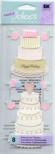 A Touch of Jolee's WEDDING CAKE Flowers Theme 3-D Stickers 64434 FAST FREE ship! - Picture 1 of 1