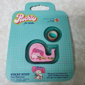 RARO Dispensador de Cinta Adhesiva Mattel Poochie 1982 De Colección Nuevo en Paquete Rosa - Imagen 1 de 10