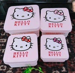 Lovely Cartoon Hello Kitty 4 In 1 Bento Box, Food / Snack Storage Container - Picture 1 of 3