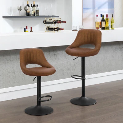 1/2x Bar Stool Adjustable Height Swivel Gas Lift Barstool Kitchen Pub Cafe Chair - Image 1 of 4