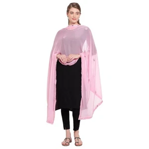 New Designer Women Girls Ethnic Party Wear Scarf Stole Chiffon Barfi Dupatta - Picture 1 of 54