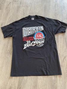 Vintage 1989 DETROIT PISTONS Bad Boys Central Champions XL Shirt DENNIS RODMAN - Picture 1 of 5