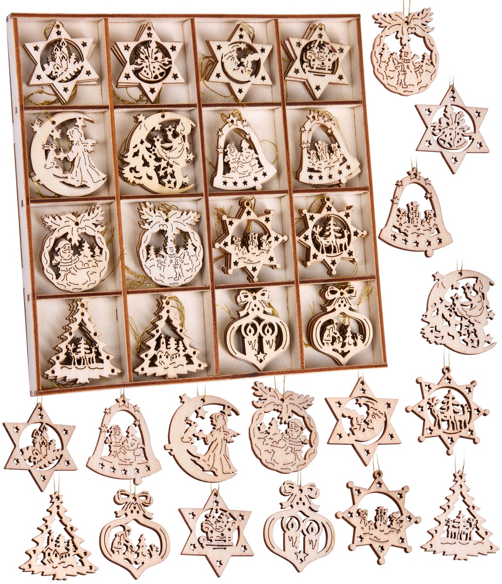 400 Stelline In Legno Per Decorazioni Fai Da Te - 4 Misure Diverse Per Natale E Craft - Foto 7