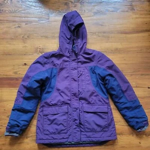 LANDS END Purple SQUALL Jacket Grow-A-Longs Coat Girls Sz Large 16 Waterproof - Picture 1 of 14