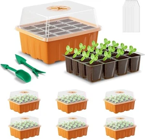 GooingTop Seed Starter Tray, 6 Pack 72 Cells Plant Grow Kit Adjustable Humidity - Picture 1 of 5
