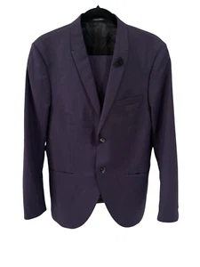 Tiger of Sweden Men's 2 Piece Suit Blazer Jacket Pants Dark Purple 100% Wool - Picture 1 of 14